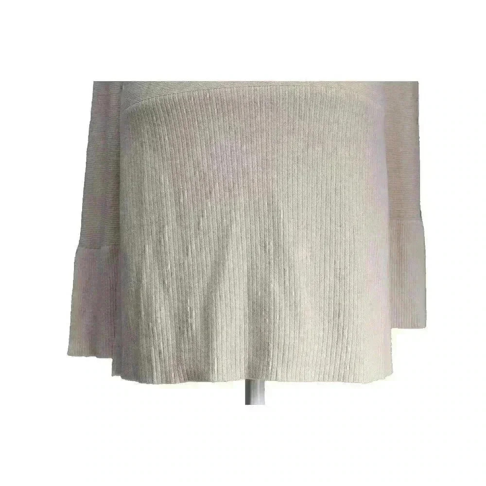 NWT Free People Women's Large Crisscross V-Neck Long Sleeve Tunic Sweater Cream - Picture 15 of 16